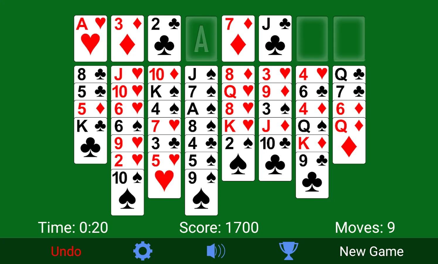 Regular solitaire game
